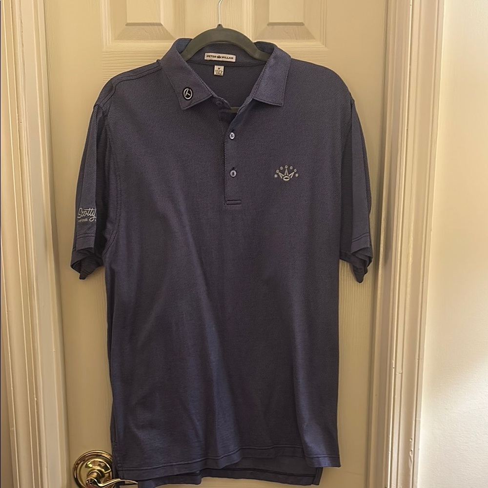 Scotty Cameron purple small patterned knitPolo Shirt with crown Embroidered Logo